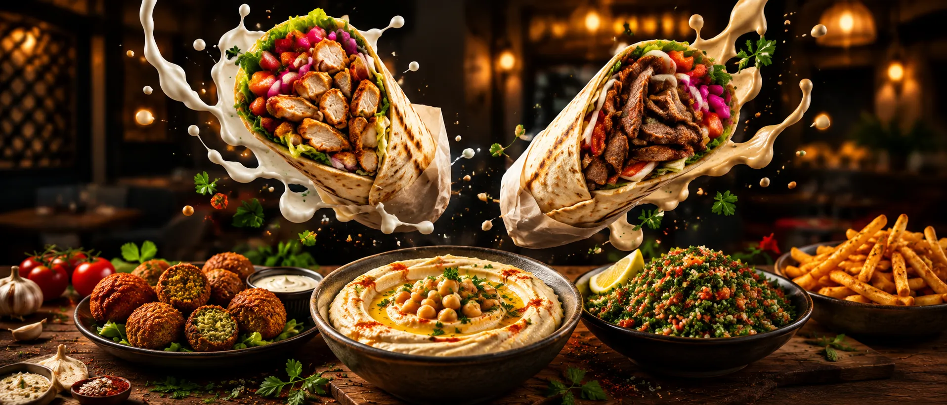 Halal shawarma wraps, donair and Middle Eastern plates at Shawarma Xpress, 333 St Mary Ave in downtown Winnipeg, MB